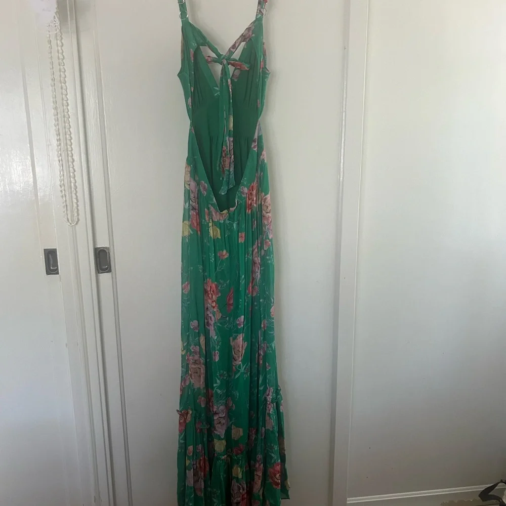 Yumi Kim Green Ruffled Wrap Maxi Dress - Picture 7 of 11
